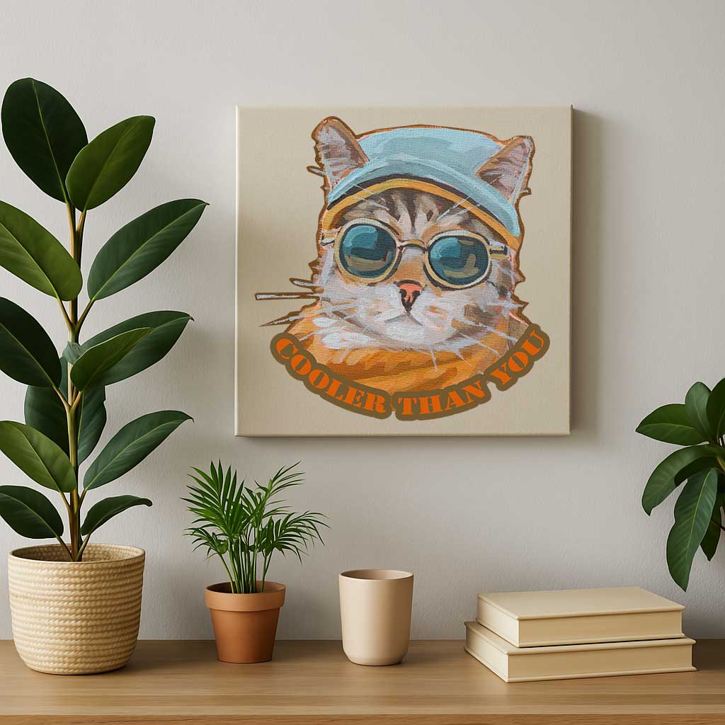 Clipart, Coole Katze, mit und ohne Spruch, Sofortiger Download