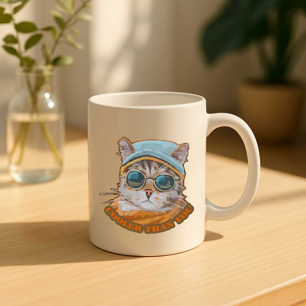 Clipart, Coole Katze, mit und ohne Spruch, Sofortiger Download