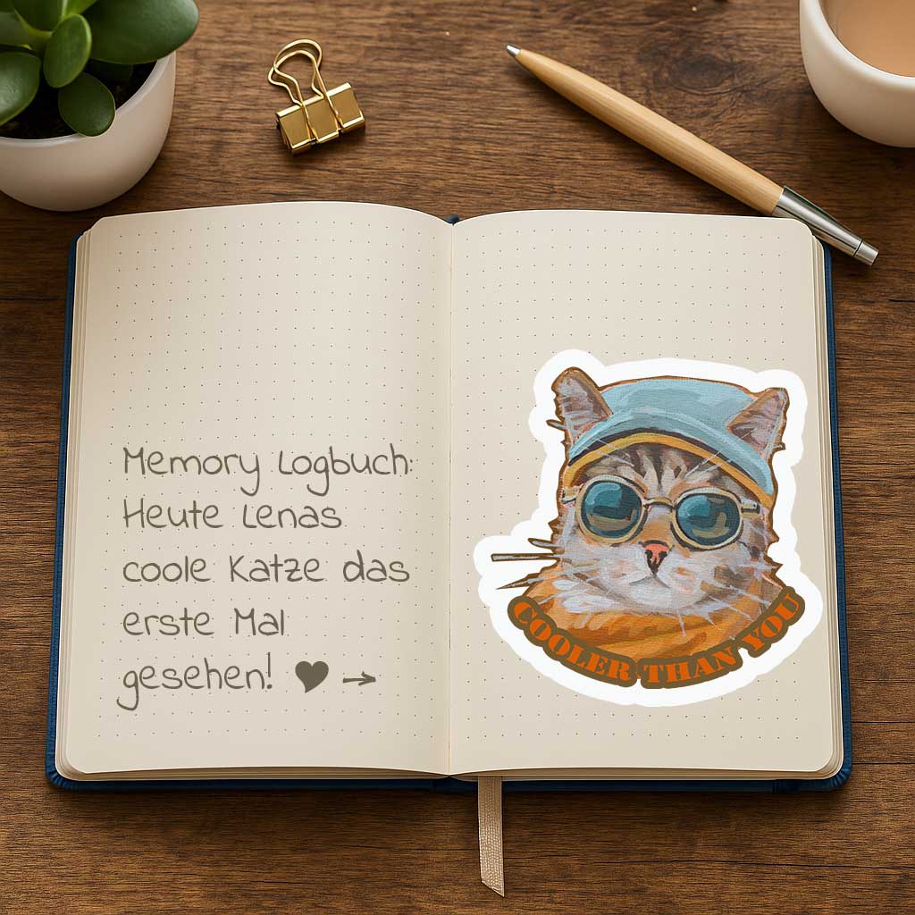 Clipart, Coole Katze, mit und ohne Spruch, Sofortiger Download