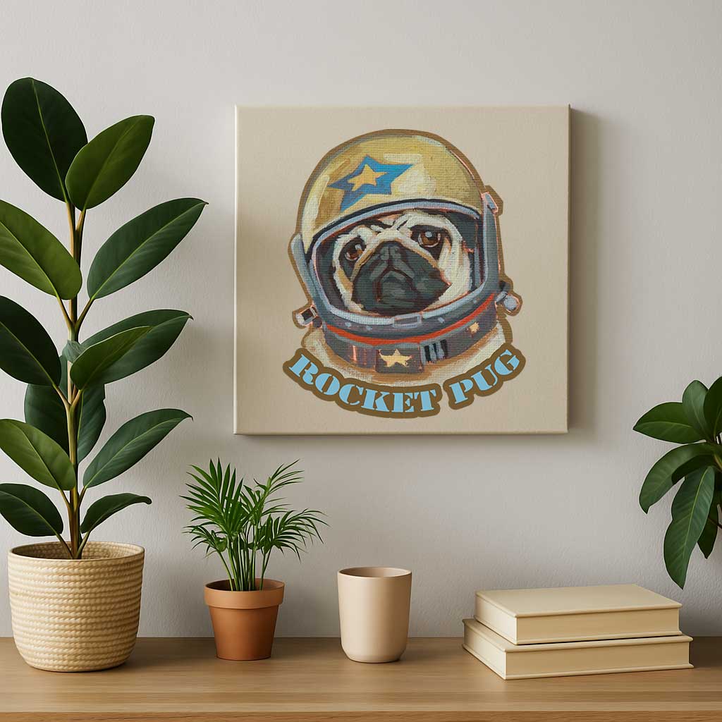 Clipart, Rocket Mops, mit und ohne Spruch, Sofortiger Download